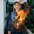 thumbnail image 2 of Uorisanigo Girls Half Zip Sweatshirt with Long Sleeve, Oversized Cool Fire Wolf Sweatshirts for Teen Girl, Fall Fashion Drop Shoulder Pullover Top Jackets Athletic Outerwear, 2 of 7