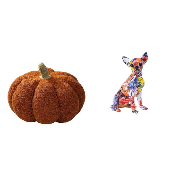Almohadas de calabaza de Halloween,Almohadas de calabaza de Halloween Decoración del hogar Suave,Cojines de calabaza para Halloween,peluches,sofá,Figura decorativa,Estatua de perro