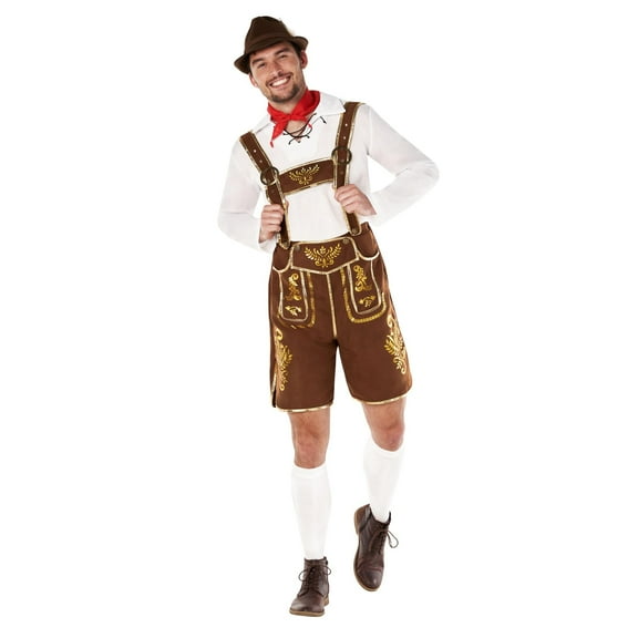 Morph Traditional Lederhosen Mens Halloween Costume For Men Brown XX-Large
