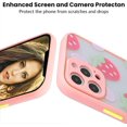 thumbnail image 3 of Compatible with iPhone 12 Pro Max Case for Clear Flowers Pattern Frosted PC Back Woman and Soft TPU Bumper Protective Silicone Slim Shockproof Case for iPhone 12 Pro Max (Strawberry), 3 of 14