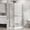 Silver, variant on Demi Bonn 36" x 72" Neo-Angle Corner Clear Tempered Glass Frameless Shower Door with Clear SGCC Tempered Glass Pivot, Walk-In Wet Room Divider, Black