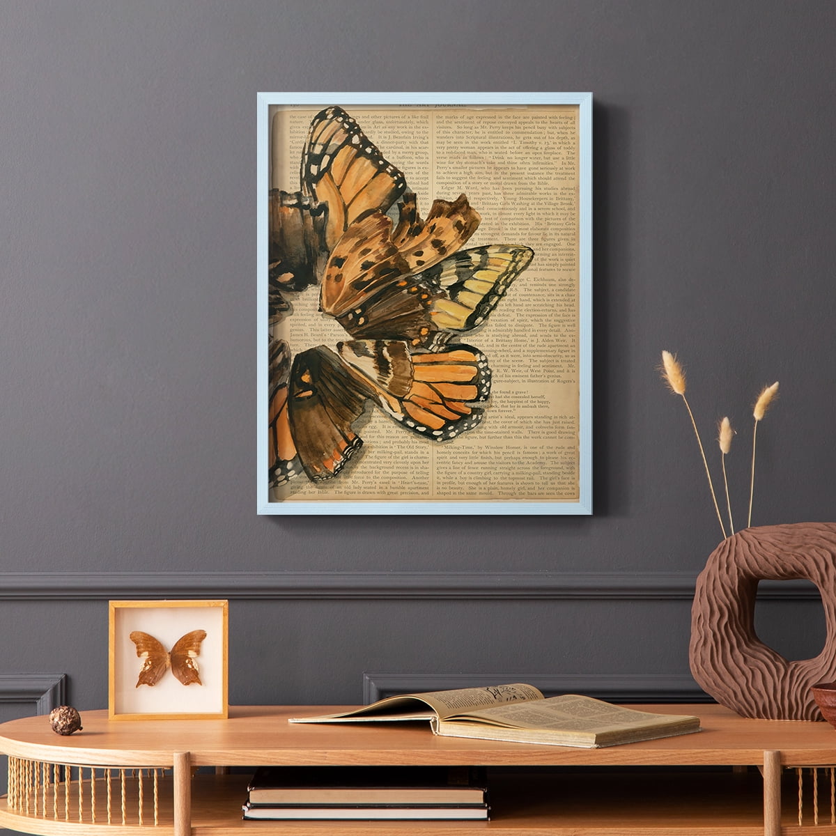 Winged Wreath I Framed Print - Solid Wood in Single Picture Frame Solid Wood 2 Framed Print