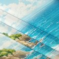 thumbnail image 3 of Floral Wooden Window Coast Tapestry, Blush Pink White Daisy Bright Blue Turquoise Ocean Cottage Coastal Wall Hanging for Living Room, Teen Girly Bedroom, Dorm, 3 of 7