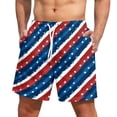 thumbnail image 2 of Mens 250 Anniversary USA Shorts Elastic Waist Drawstring Patriotic Shorts Casual Loose Fit Summer Beach Shorts with Pockets, 2 of 4