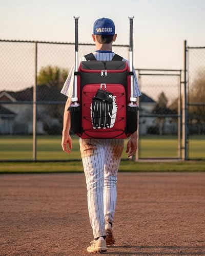 Baseball Softball Gear Bag for Boys Girls Ages 8-12 12-14 14-16 Large Kids Bat Bag Backpack with Ventilated Shoe Compartment Baseball Softball Stuff Supplies for Youth Adult