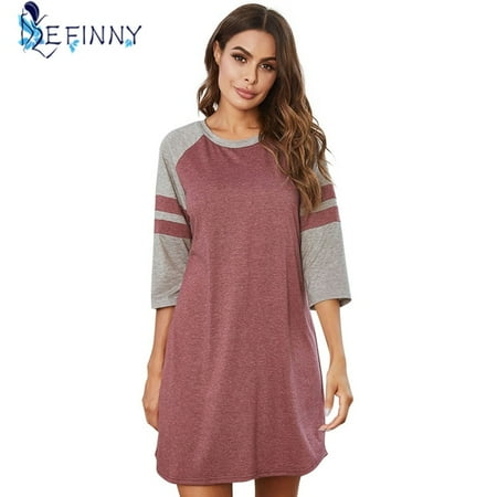 

Pretty Comy Ladies New Solid Color Plus Size Pajamas Nightgown