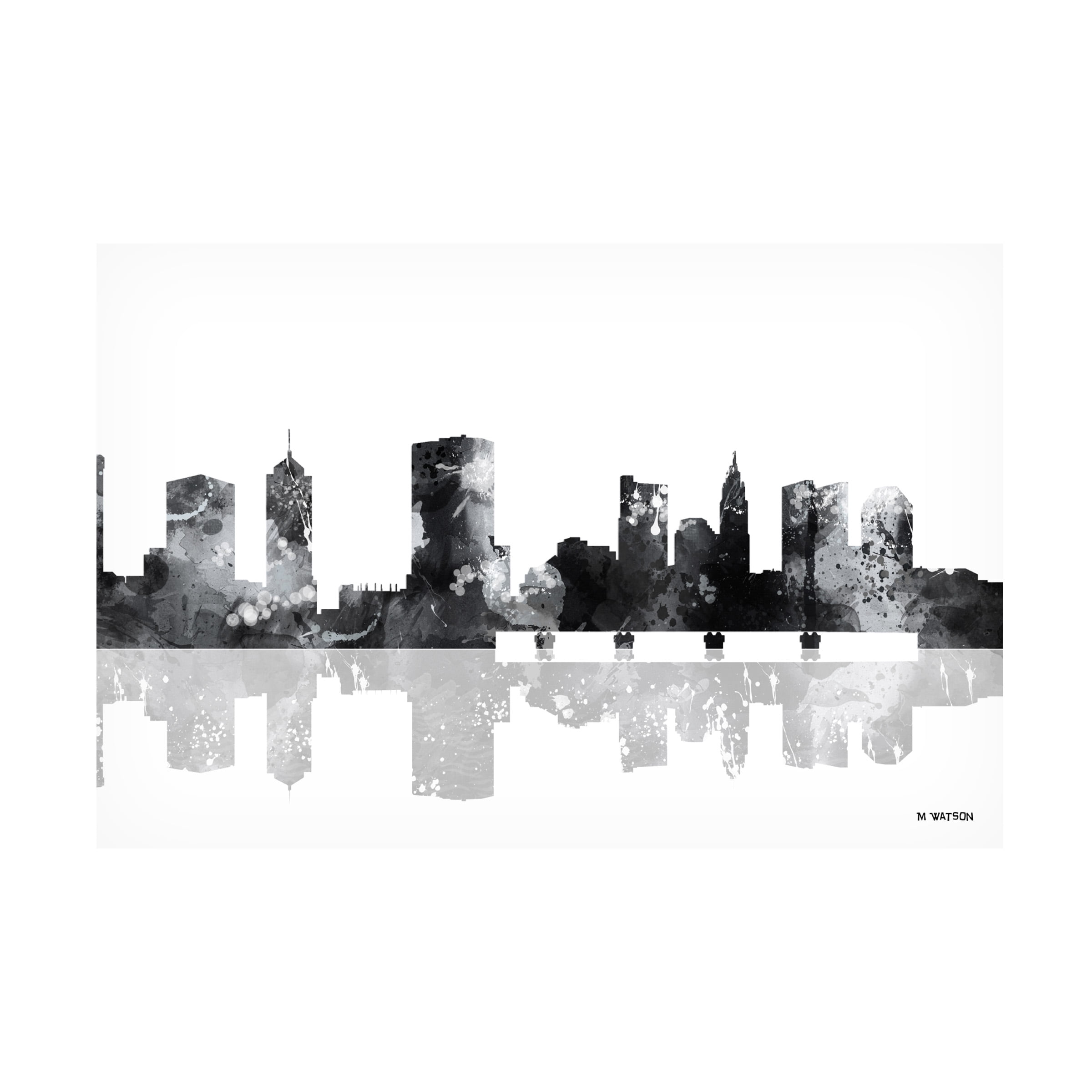 Marlene Watson 'Columbus Ohio Skyline BG 1' Canvas Art - Walmart.com