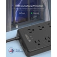 thumbnail image 5 of TROND Surge Protector Power Strip with USB, 5ft Long Extension Cord for 4 USB and 8 AC Outlets, ETL Listed, Black, 5 of 7