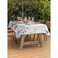 thumbnail image 2 of Outdoor Tablecloth with Umbrella Hole and Zipper, Bunny Easter Rectangle Table Cloth 60x102 Inch Waterproof Tablecloth, Eucalyptus Leaves Spring Floral Eggs Weeping Picnic Table Cover for Patio, 2 of 7