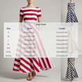 thumbnail image 3 of Karymi Stripe Boat Neck Short Sleeve Midi Dress, Vertical & Diagonal Stripe Patchwork Side Pockets Flowy A-Line Casual Sundress Summer Dresses for Women 2026, 3 of 5