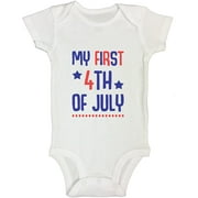 4th of July Kids Kid Newborn Onesie My First Fourth of July Independence Day Funny Threadz