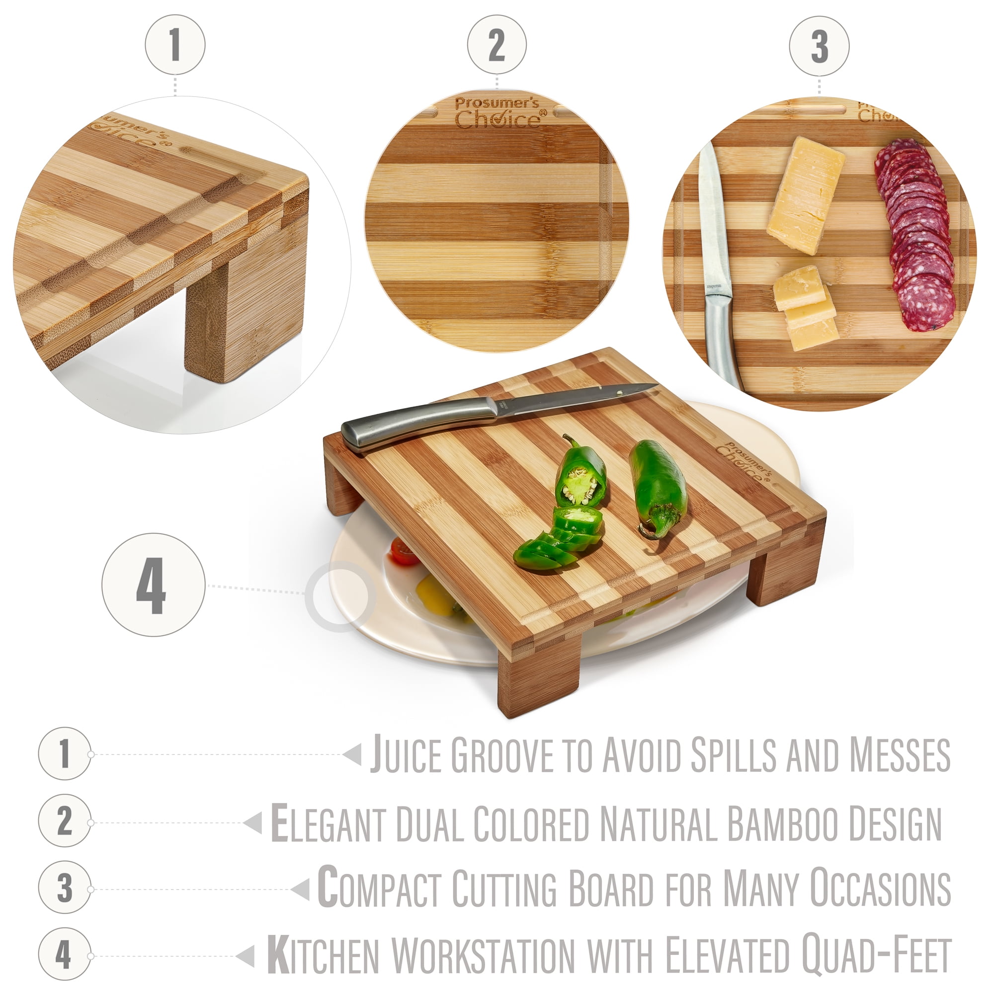  Prosumer's Choice Stovetop Cover Bamboo Cutting Board