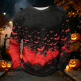 thumbnail image 6 of Rexolia Mens Oversized Waffle T Shirt Halloween Spider Bat Graphic Long Sleeve Casual Comfort Top Red 2XL, 6 of 7
