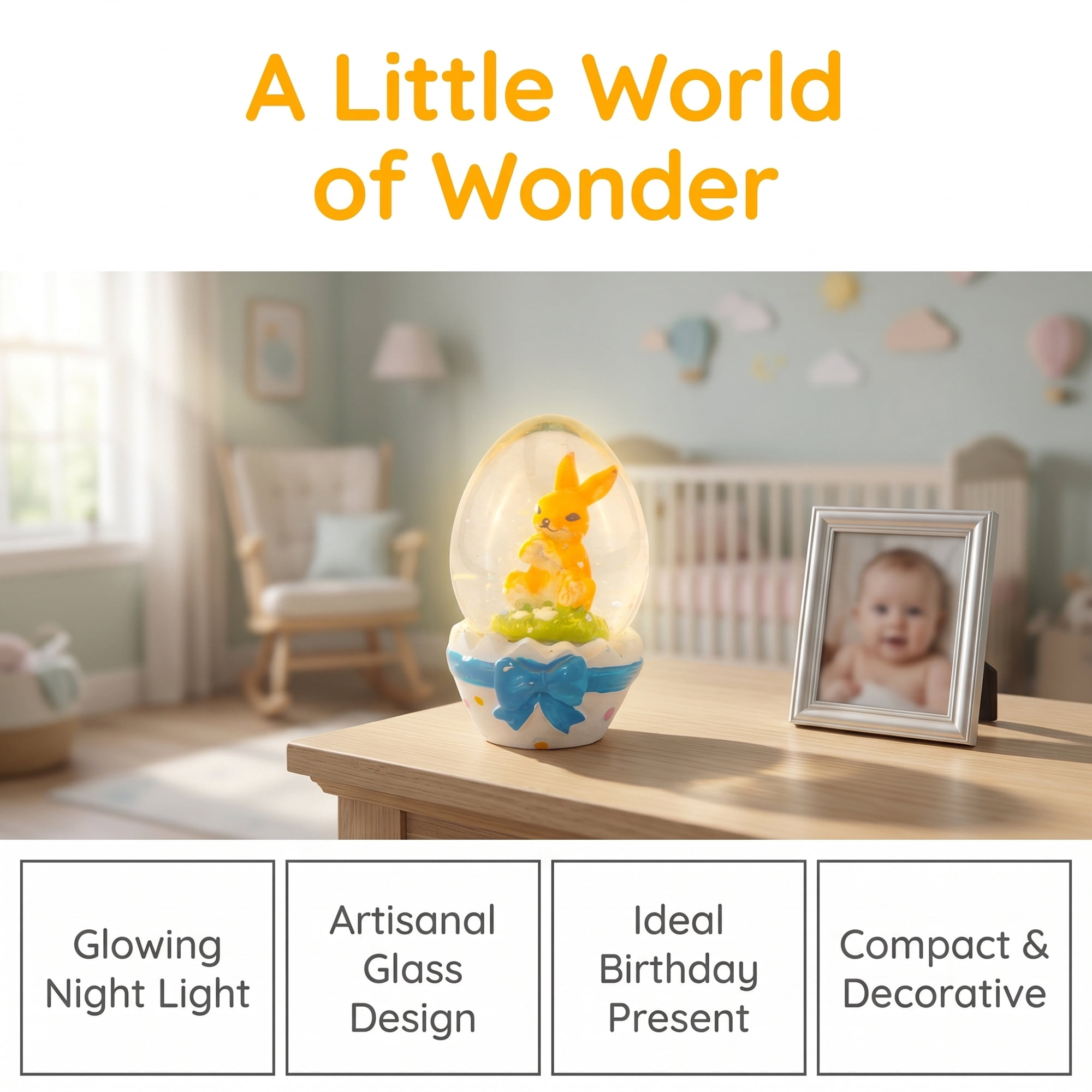 Unique Bargains Light Up Crystal Ball Snow Globe LED Decorative Blue 1.6" x 1.6" x 2.9"
