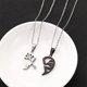 thumbnail image 1 of Collar de amante con colgante de llave y candado de corazón, joyería de rompecabezas para parejas (negro), 1 par JM, 1 of 5