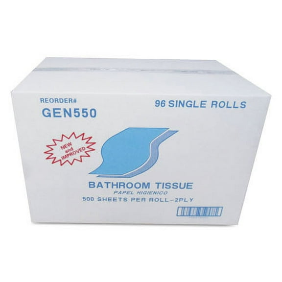 2-Ply Septic Safe Bath Tissues - White (500 Sheets/Roll, 96 Rolls/Carton)