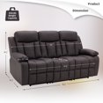 thumbnail image 5 of Recliner Sofa Chair, PU Leather Manual Reclining 3-Seater Chair for Living Room, 5 of 7