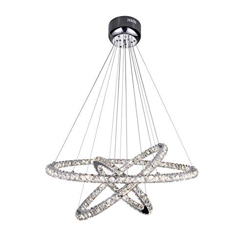 Bague 32 Pouces Lustre LED avec Finition Chrome
