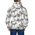 thumbnail image 5 of Zip Up Hoodies for Men - Palm Trees Zebra Long Sleeve Comfrt Men'S Fashion Hoodies & Sweatshirts, Jackets for Men Hoodies Pullover Clothing Clothes with Pouch, 5 of 5