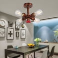 thumbnail image 3 of Creative Semi Flush Mount Rustic Industry Ceiling Light, Industrial Vintage Edison Light with Antique Brass Finish, Wide Application for Home and Office Decor (Easy to Install), 3 of 4