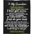 thumbnail image 1 of LHSHID Custom Grandson Blanket from Grandma Grandpa Personalized Boy Name Gift Super Soft Lightweight Throws Summer Travel Blankets Birthday Present Decor Bed Couch Sofa, 1 of 9