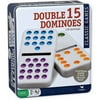 Double Fifteen Color Dot Dominoes Game in a Tin