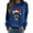 Dark Blue, variant on Fiaer Crew Neck Women Christmas Sweatshirts Long Sleeve Fog Printed Tops Plus Size Casual Fashion Fall Cozy Pullover White XL
