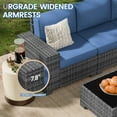 thumbnail image 5 of Poteban Patio Furniture Set 6 PCS Outdoor Sectional Conversation Sets Featuring Widen Wicker Armrests and High Back, Gray&Blue, 5 of 6