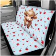 thumbnail image 3 of Yuyamidu Highland Cow Car Seat Covers Set 14 PCS Cherry Car Front Back Seat Cover Blue Steering Wheel Cover Seatbelt Cushion Pad Armrest Cover Headrest Covers Coasters Key Chain, Blue, 3 of 7