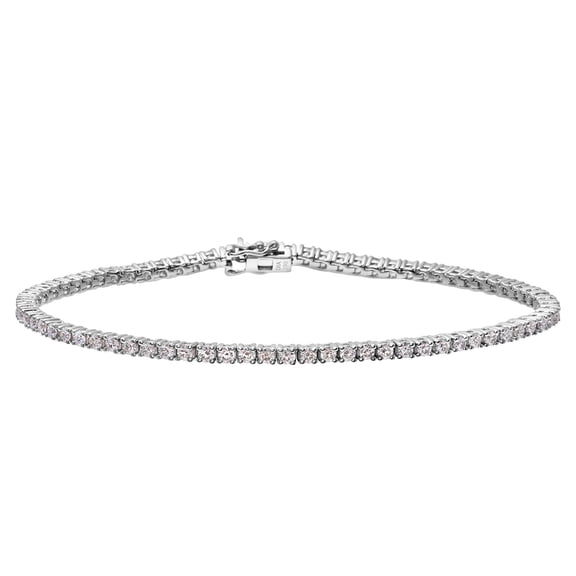 18ct White Gold Jewelco London 3ct Diamond Tennis Tennis Bracelet 7.25 inch