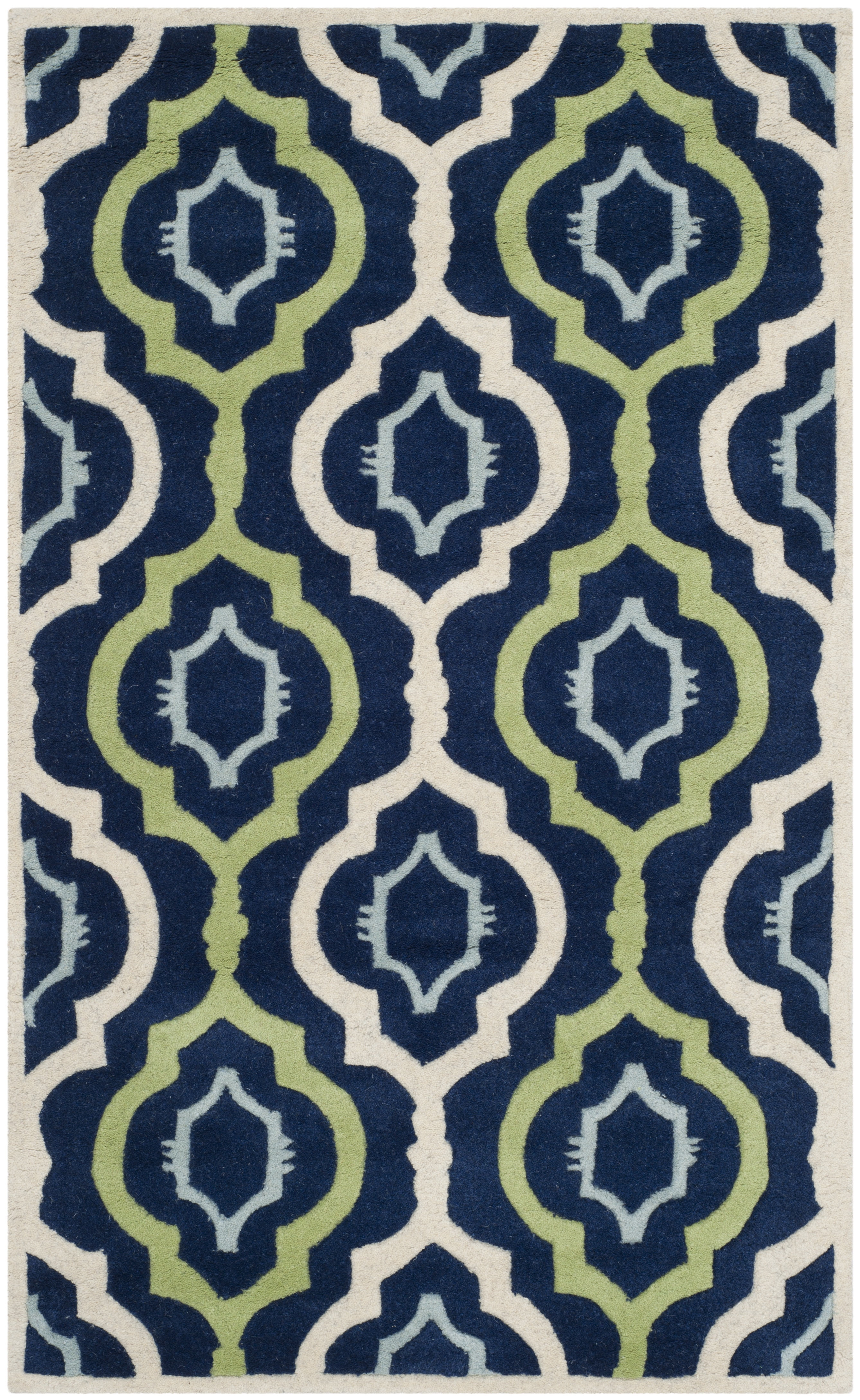 Safavieh Chatham Collection CHT747C Handmade Geometric Premium Wool Area Rug 8' x 10' Dark Blue Multi 