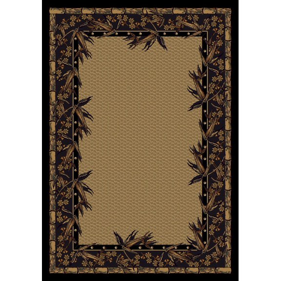Milliken Innovations Area Rug OSAKA COCOA Osaka Cocoa Petals Leaves 5' 4" x 7' 8" Rectangle