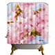 thumbnail image 1 of ABPHQTO Flor de melocotón rosa Cortina de ducha de baño de tela de poliéster 160x180 cm, 1 of 1