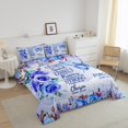 thumbnail image 3 of Erosebridal Blue Butterfly Bedding Full Comforter Set, Inspirational Quotes Down Comforter, Rose Floral Decor, 3pcs, 3 of 6