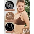 thumbnail image 2 of Kalon 4 Pack Women's Demi Wireless Padded Bralette Hook and Eye Bra Back, 2 of 9