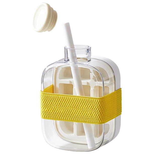 Fabricante Hielo Cubitos Bandeja 2 en 1 Con Paja (500 Ml) Blanco