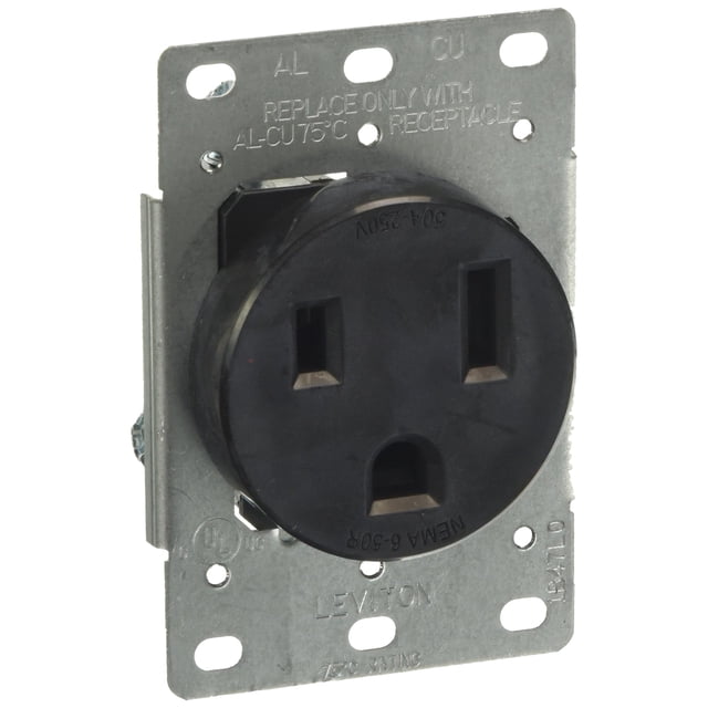 Receptáculo de montaje empotrado Leviton 5374-S00, 50 amperios y 250 V