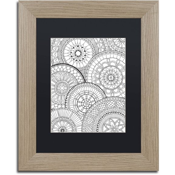 Trademark Fine Art "Page of Mandalas" Canvas Art by Hello Angel, Black Matte, Birch Frame