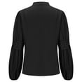 thumbnail image 5 of Blmnix Tee Shirts Womens Black Collared Solid Blouse Ribbed Long Sleeve Blouses for Women Business Casual, 5 of 6