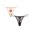Black+Beige, variant on Varsbaby Woman's Sexy G-String Thongs with Lip Cartoon Stickers 2 Pack