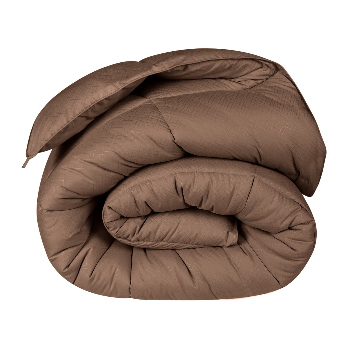 Superior Basketweave Plush Down Alternative Comforter, Full/Queen, Taupe