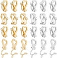 thumbnail image 1 of 20pcs Stainless Steel Clip-on Earrings Painless Ear Clip Non-Pierced Ears Golden Stainless Steel Color Clip-on Earring Converter Components DIY Earring 12mm Long, 1 of 5