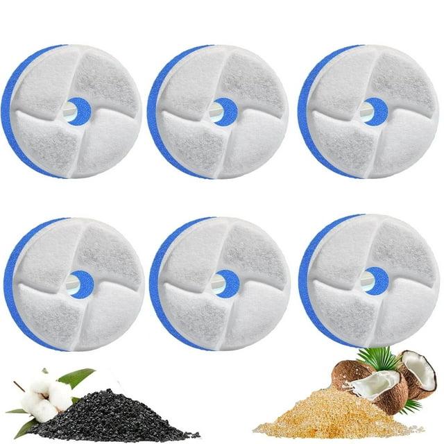 Filtros JMKleptobiosis para Fuente de Gatos en Carbón Activado Sistema Triple de Filtración 6 Piezas