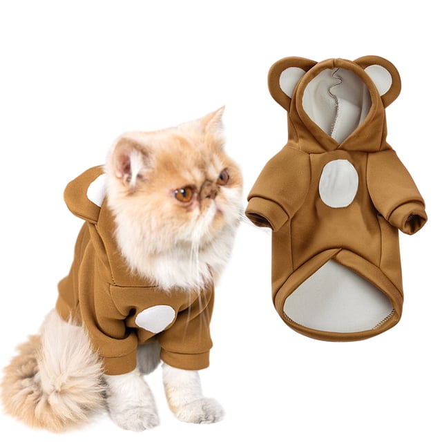 Ropa para perros pequeños, ropa para perros con orejas de oso, felpa para abrigarse MFZFUKR CPB-US-FXT422-3