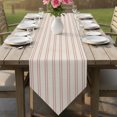 thumbnail image 6 of Pink Lines Table Runner Linen Burlap Table Runner 70 Inches Long Modern Vertical Striped Farmhouse Vintage Dresser Scarves for Kitchen Island Coffee Dining Room Party Holiday Decoration 13"x70", 6 of 8