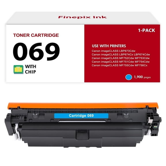 069 069H Toner Cartridges High Yield with Chip Compatible for Canon 069 CRG-069 Canon imageCLASS LBP673Cdw LBP674Cx LBP674Cdw MF752Cdw MF753Cdw MF751Cdw MF756Cx (Cyan, 1-Pack)