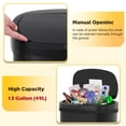 thumbnail image 4 of BestOffice 13Gal PlasticTrash Can Automatic Touchless, Odor Control Kitchen Garbage Can w/Lid, Black, 4 of 7