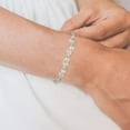 thumbnail image 3 of Cubic Zirconia Simulated Pearl Bridal Wedding Leaf Filigree Tennis Bracelet for Brides Bridesmaid Birthday Mothers Christmas Valentines Day Jewelry Gifts for Women, 3 of 5