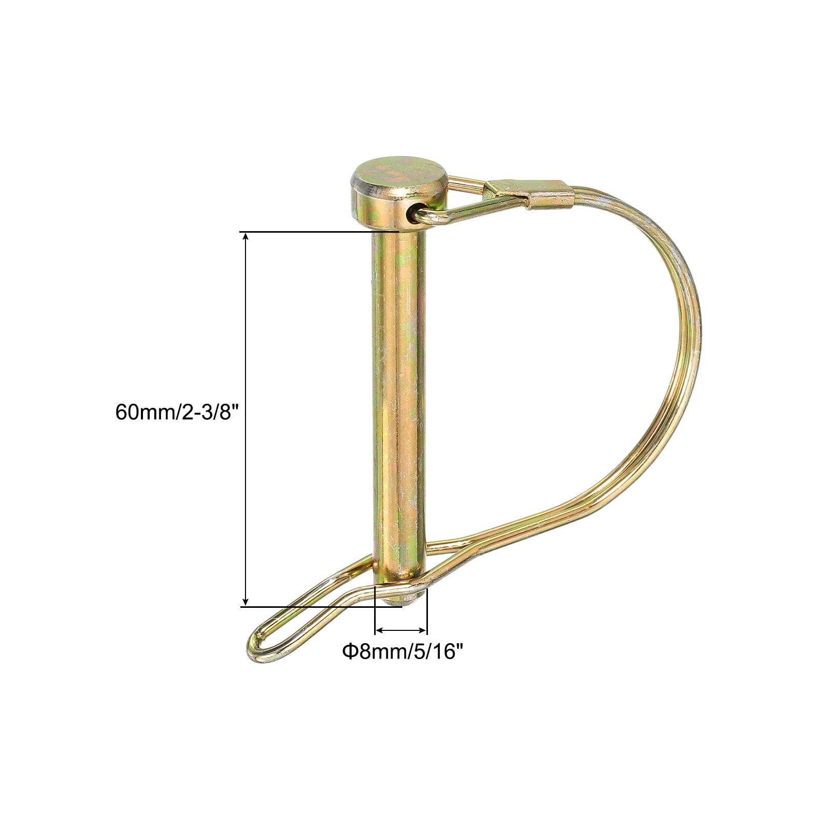 Uxcell Shaft Locking Pin w Ear, Trailer Coupler Pin, Round Pto Pin for Boat Kayak Canoe 5/16" x 2-3/8" 10Pcs