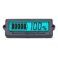 thumbnail image 1 of Battery Capacity Meter, Backlit 8-63V Battery Monitor Tester Simple Installation Easy Operation Wterproof  For Testing Green,Yellow,Blue, 1 of 8